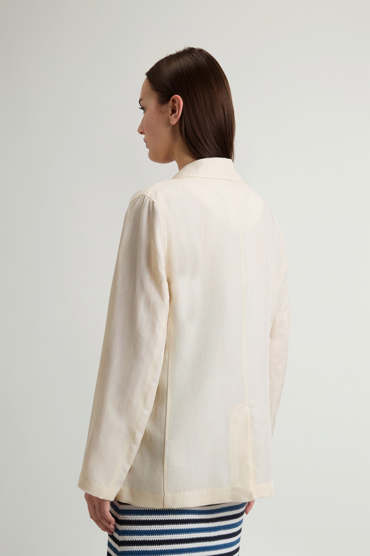 LYOCELL LINEN BLAZER White photo 3 | Woolrich