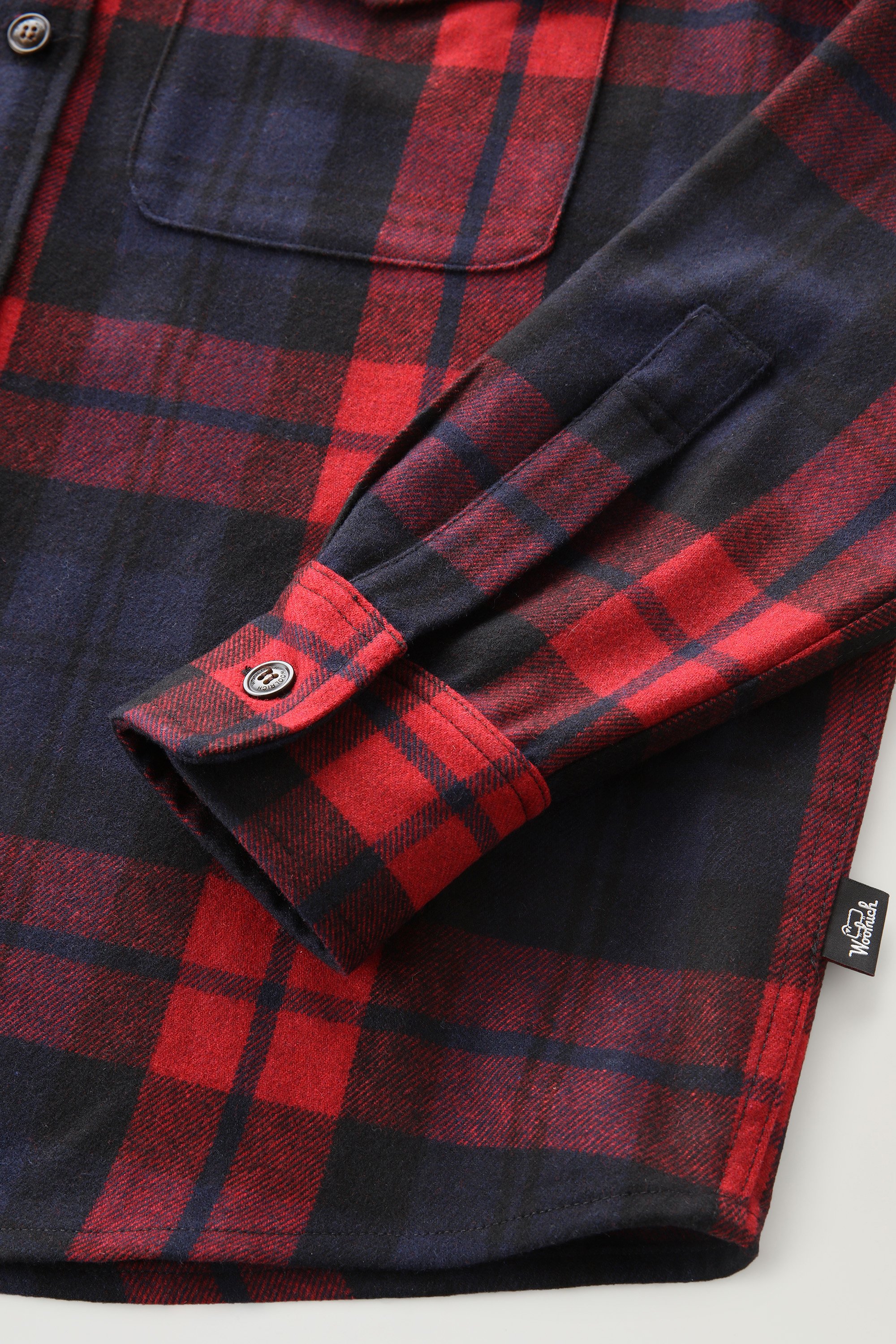 Wool Blend Oxbow Flannel Overshirt - Made in USA Red photo 7 | Woolrich