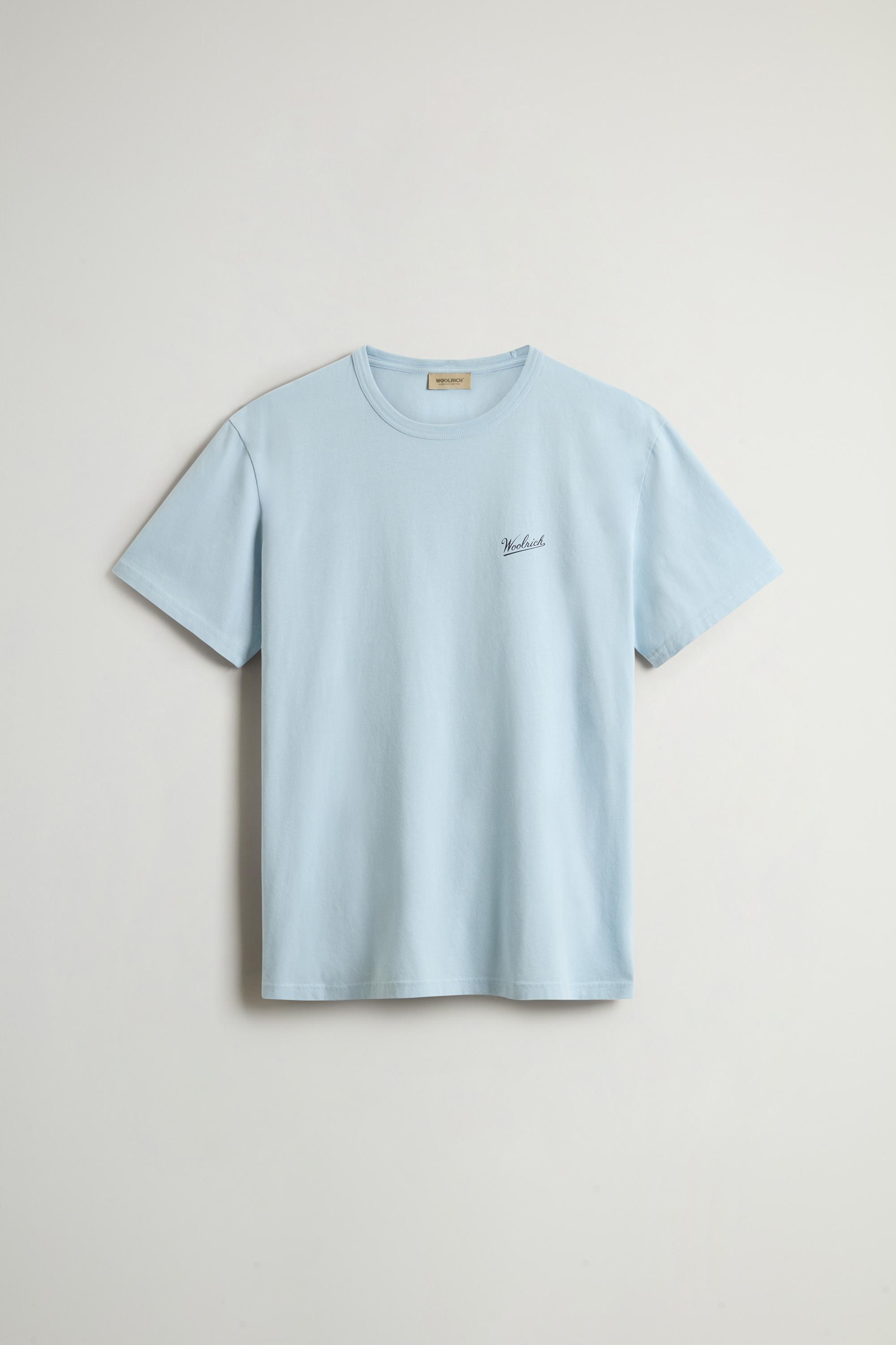 Pure Cotton T-Shirt with Logo Blue photo 5 | Woolrich