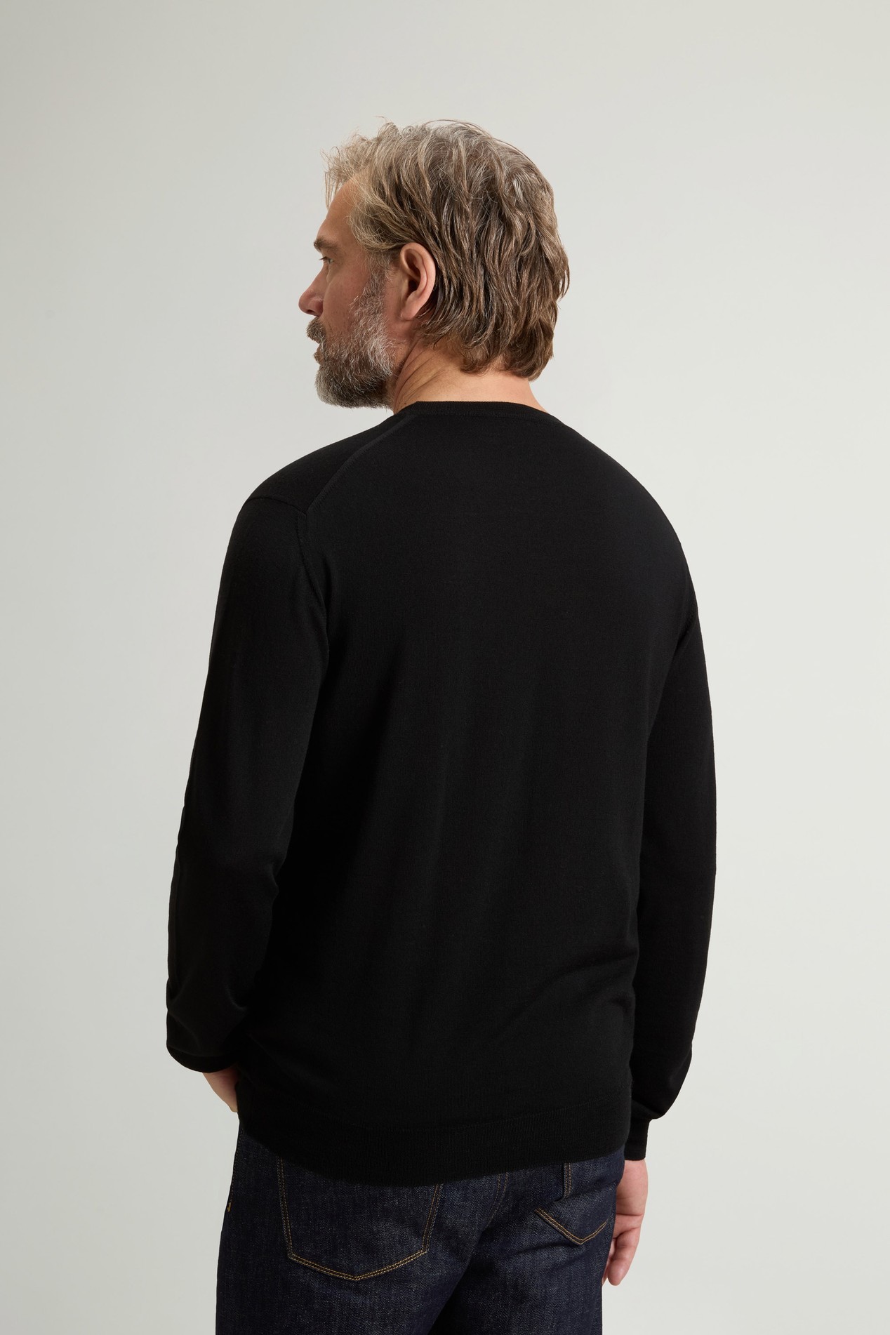 Maglione girocollo in pura lana vergine Merino Nero photo 3 | Woolrich