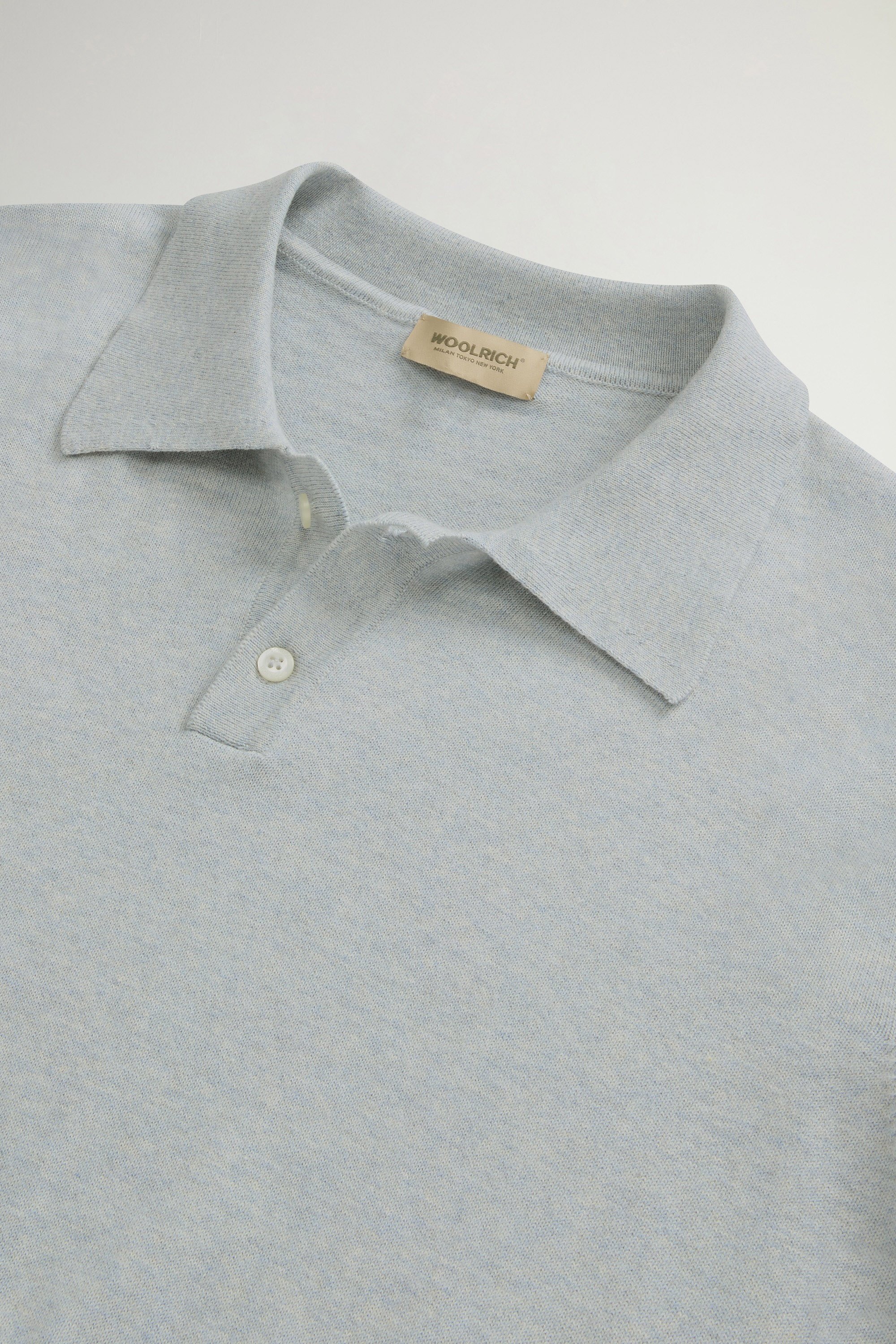 KNITTED POLO Blue photo 6 | Woolrich