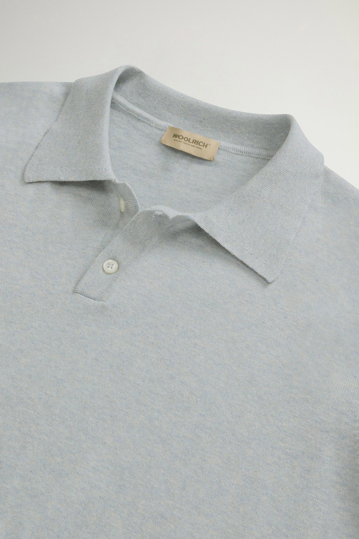 KNITTED POLO Blue photo 6 | Woolrich