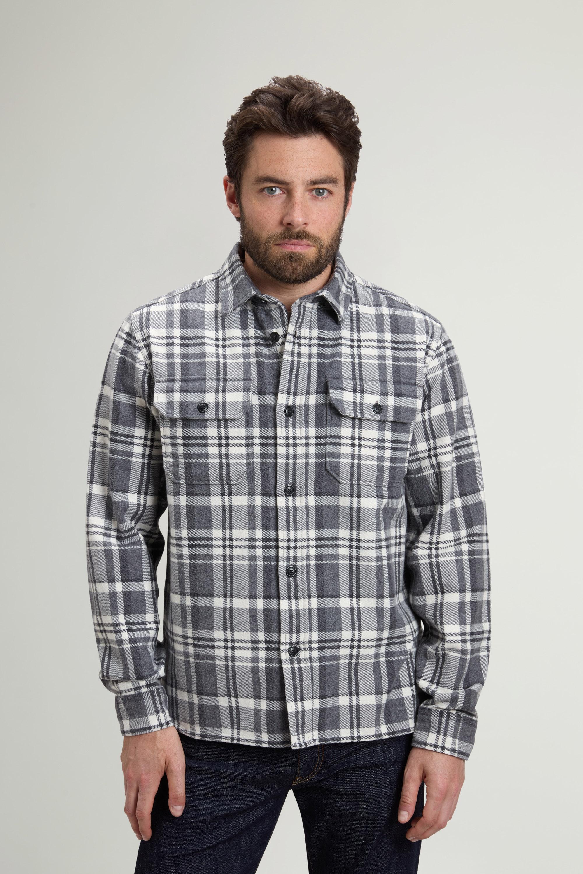 Pure Cotton Flannel Checked Shirt Gray photo 1 | Woolrich