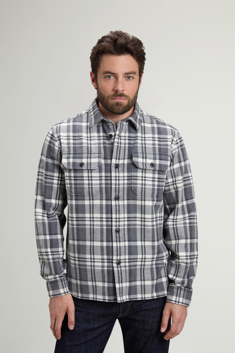 Overhemd van zuiver katoenen flanel met geruit patroon Grijs photo 1 | Woolrich