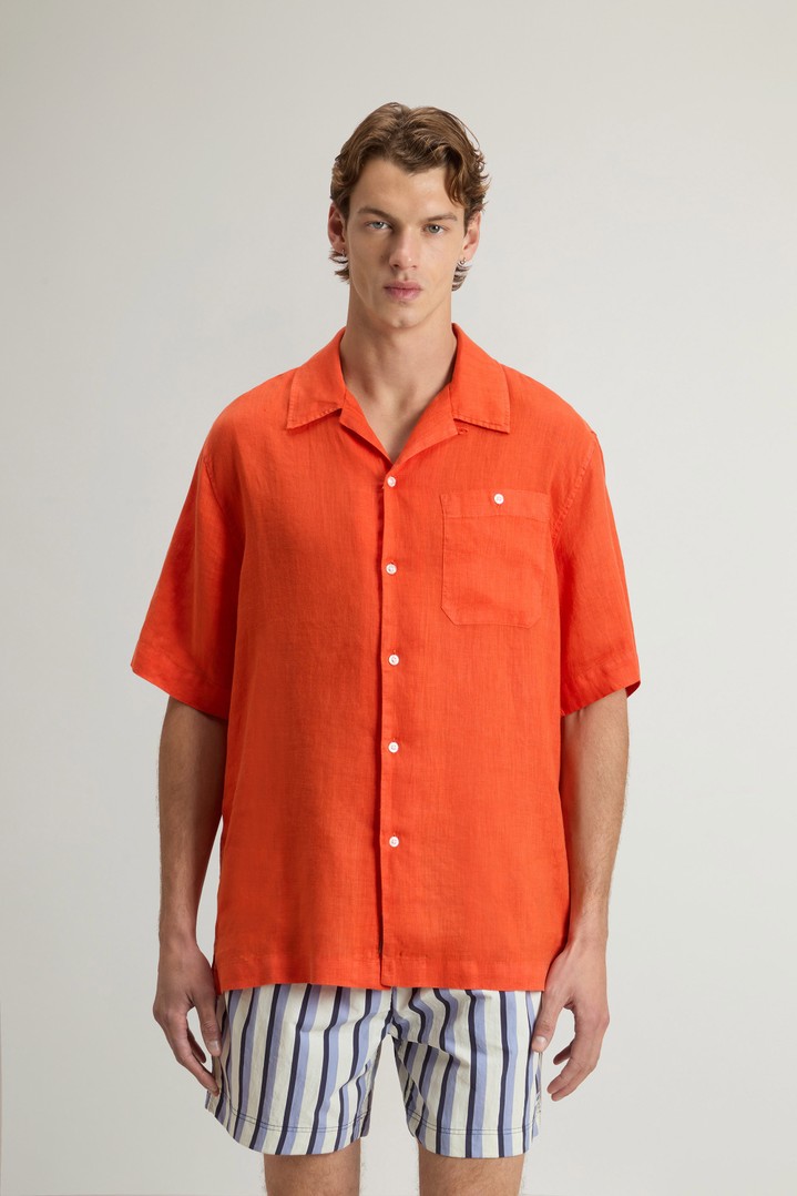 S/S LINEN SHIRT Orange photo 1 | Woolrich