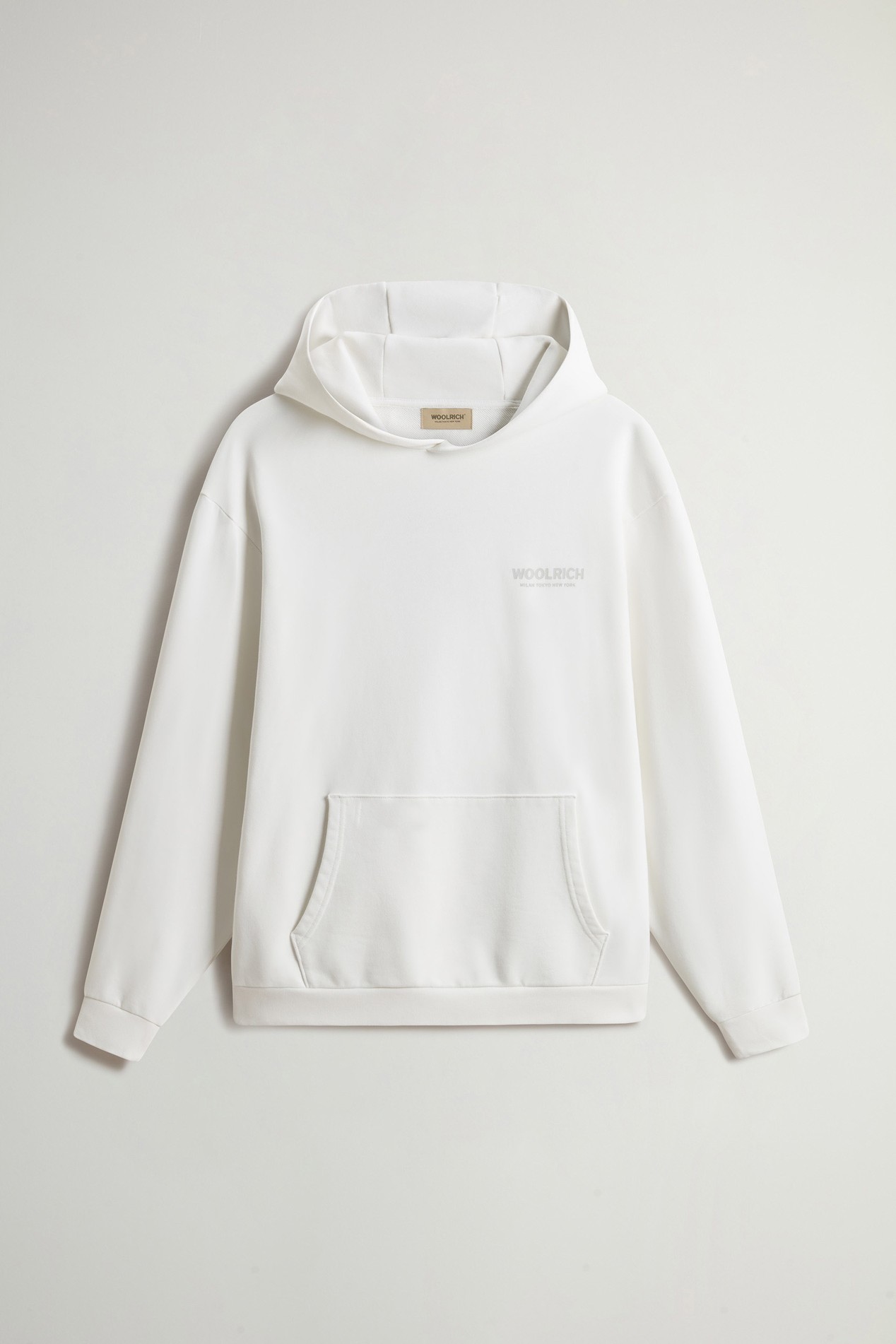 Hoodie in Pure Cotton with Macro Logo on the Back White photo 5 | Woolrich