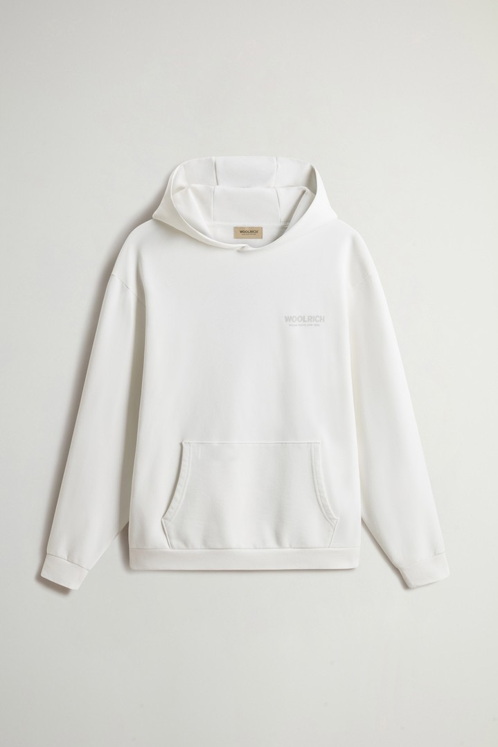 Hoodie in Pure Cotton with Macro Logo on the Back White photo 5 | Woolrich