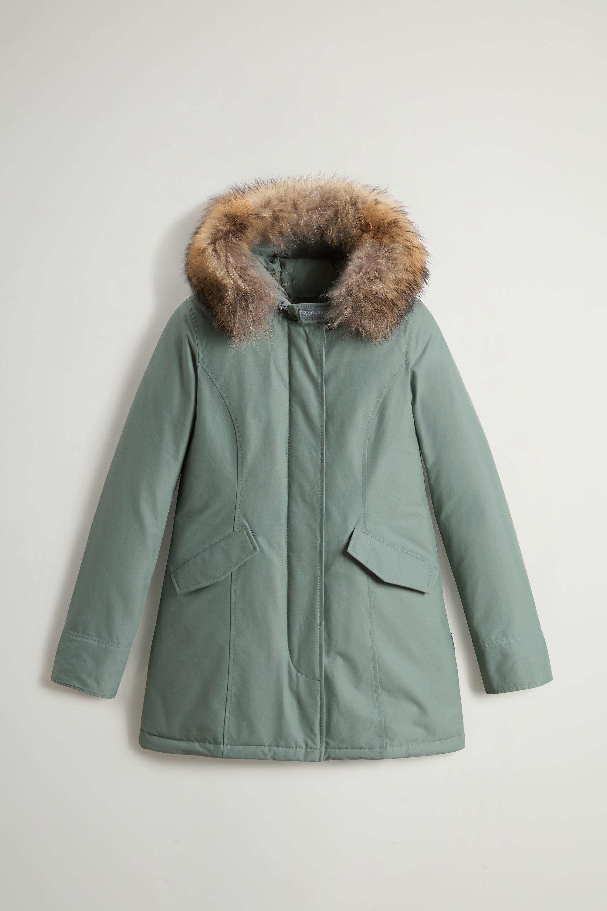 Arctic Parka in Ramar Cloth with Detachable Fur Trim Green photo 5 | Woolrich