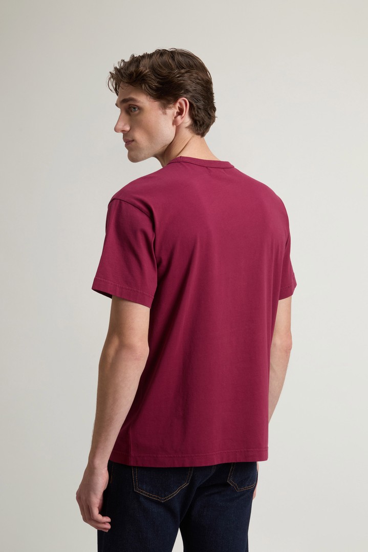 COTTON EMBLEM T-SHIRT Burgundy photo 3 | Woolrich