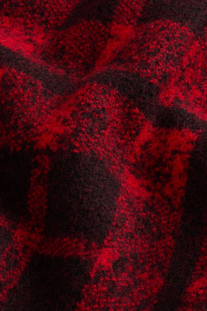 BOILED WOOL CHECK BOMBER GG8 Red photo 6 | Woolrich