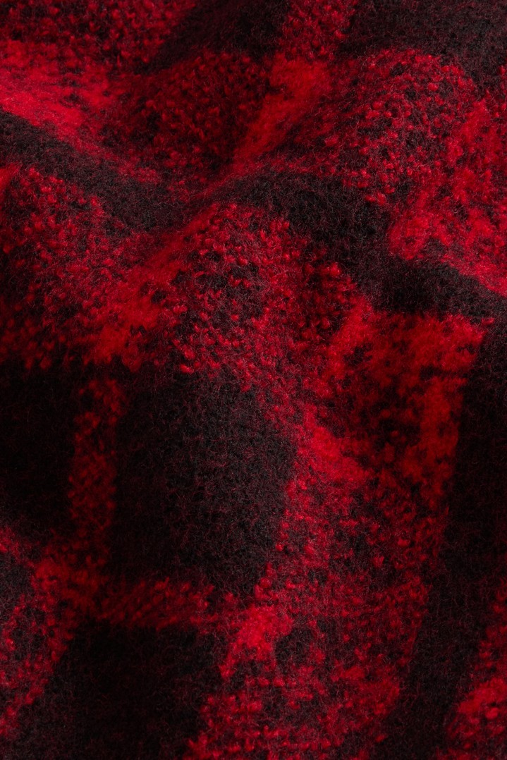BOILED WOOL CHECK BOMBER GG8 Red photo 6 | Woolrich
