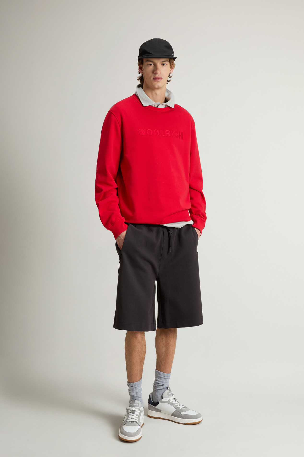 Crewneck Sweatshirt in Light Cotton-Blend Fabric Red photo 2 | Woolrich