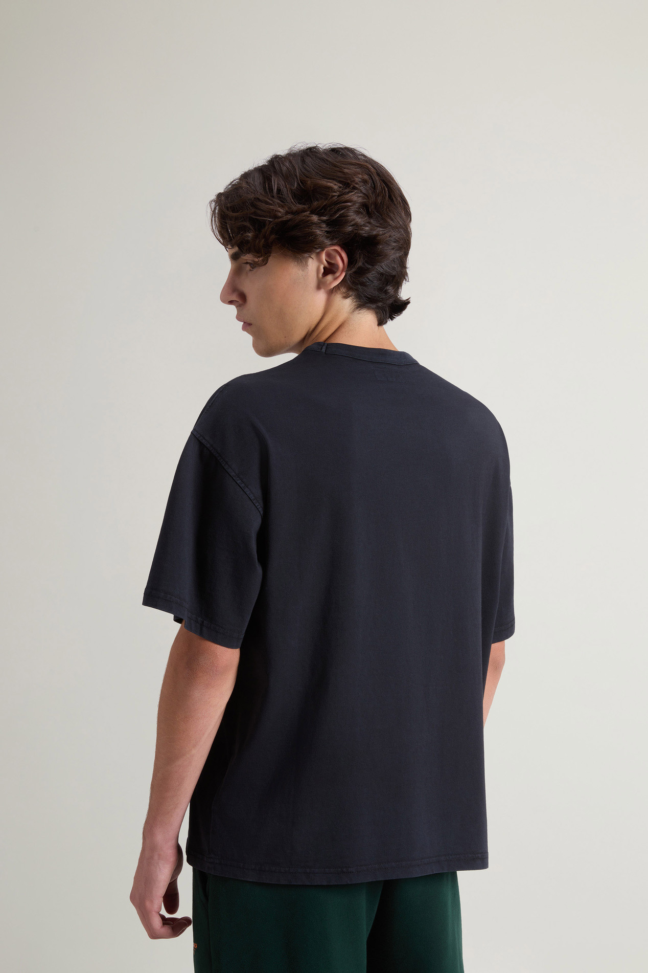 Teen Boys’ Garment-Dyed Pure Cotton T-Shirt with Print Black photo 3 | Woolrich