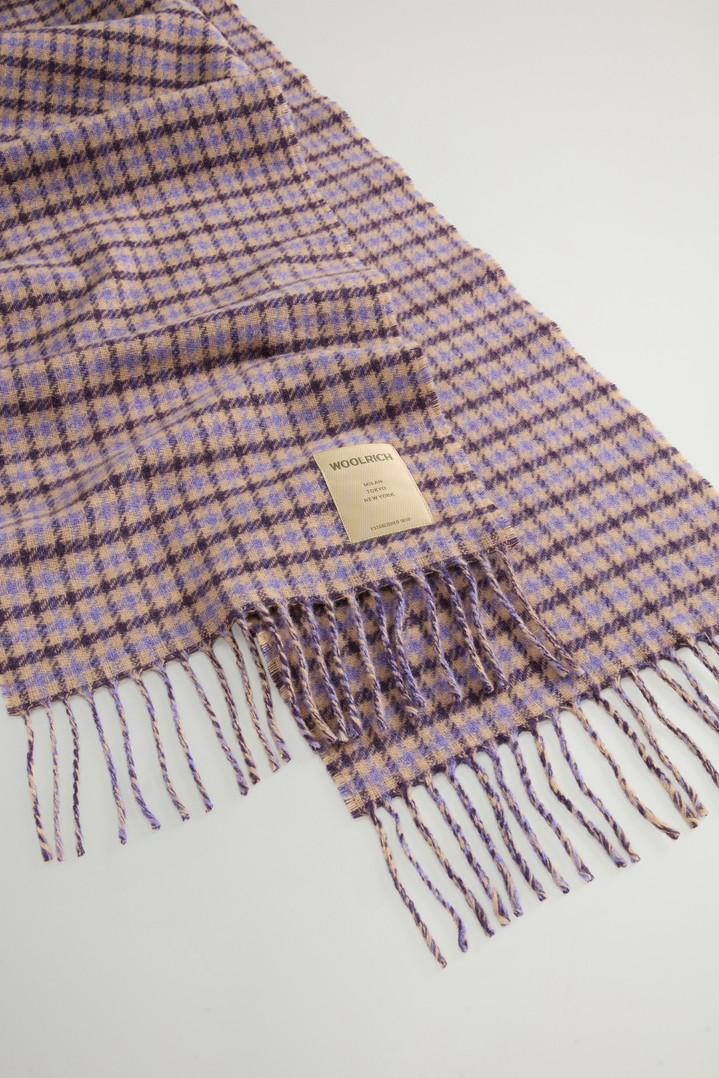 Pure Wool Jacquard Check Scarf Purple photo 3 | Woolrich