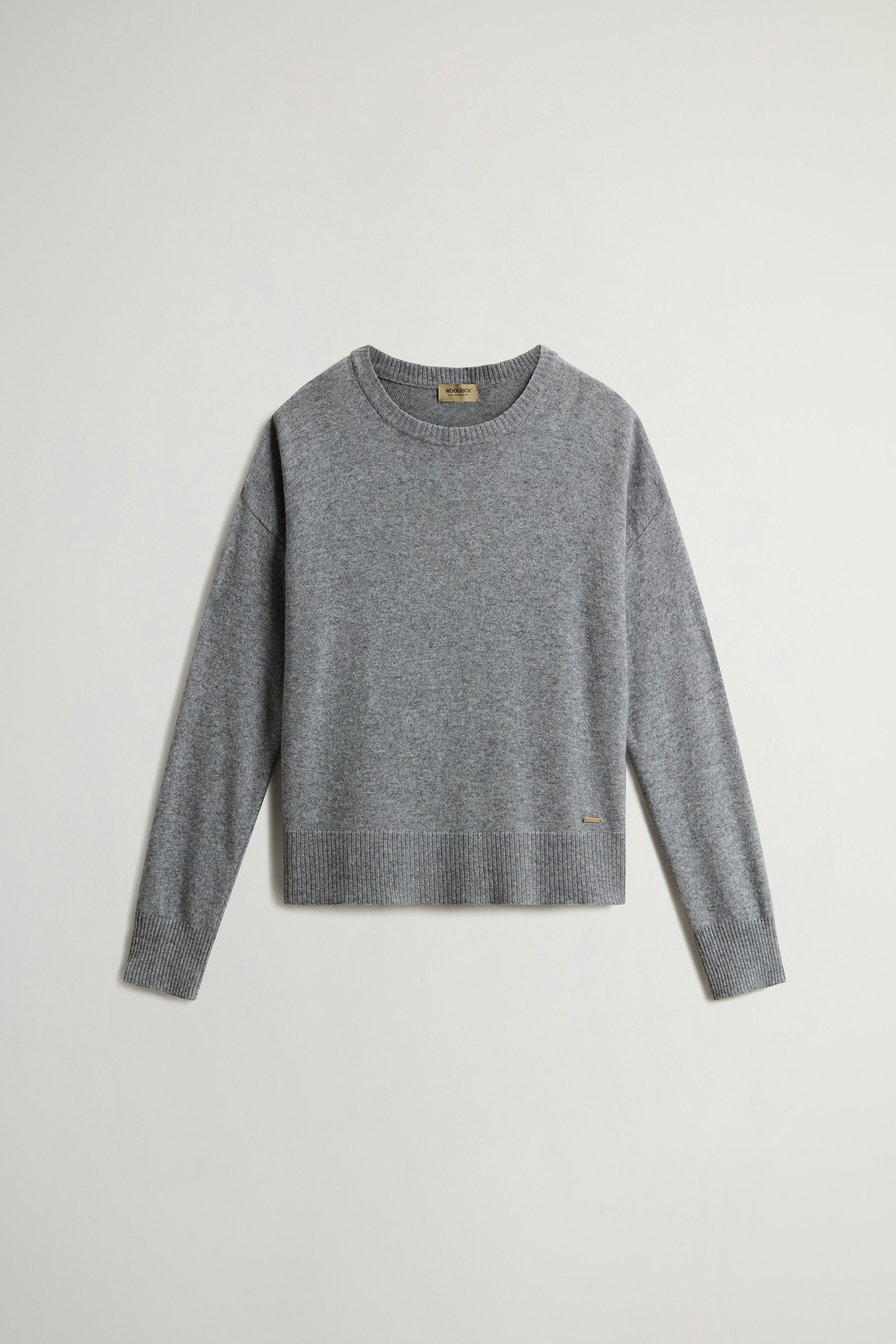 Crewneck Sweater in Virgin Wool and Cashmere Blend Gray photo 5 | Woolrich