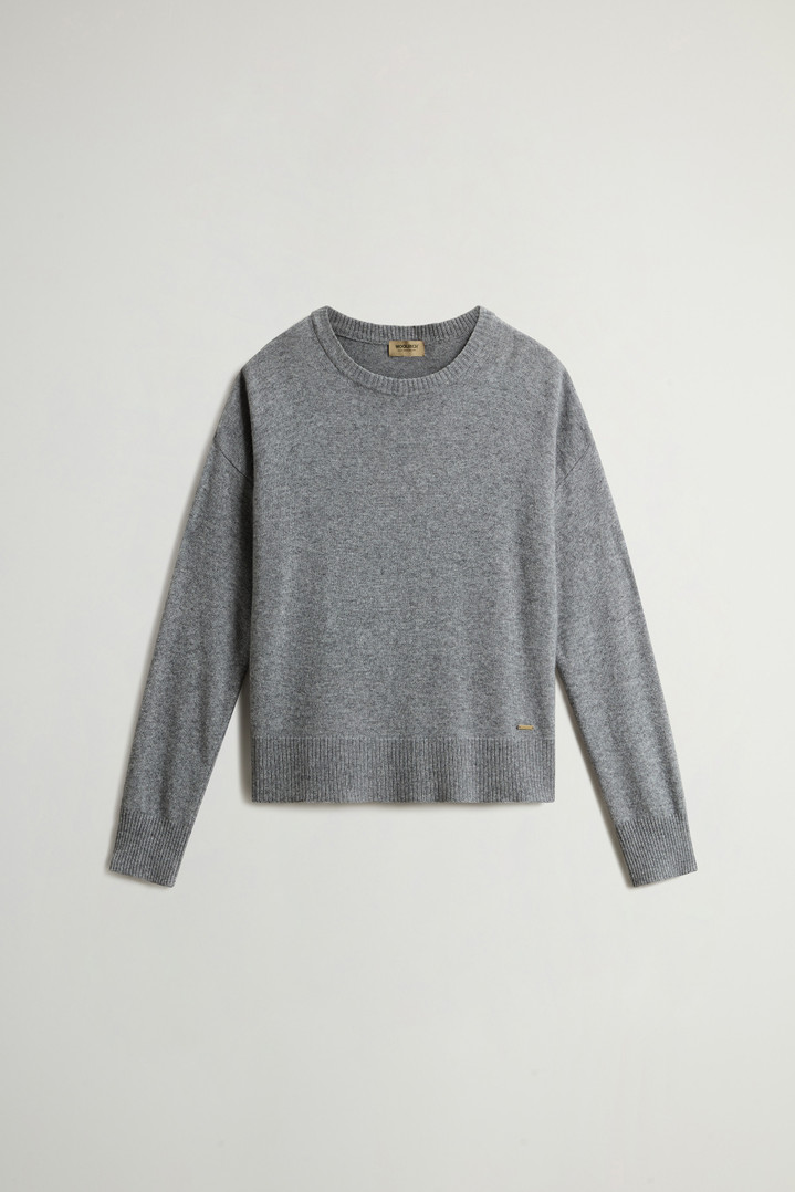 Crewneck Sweater in Virgin Wool and Cashmere Blend Gray photo 5 | Woolrich