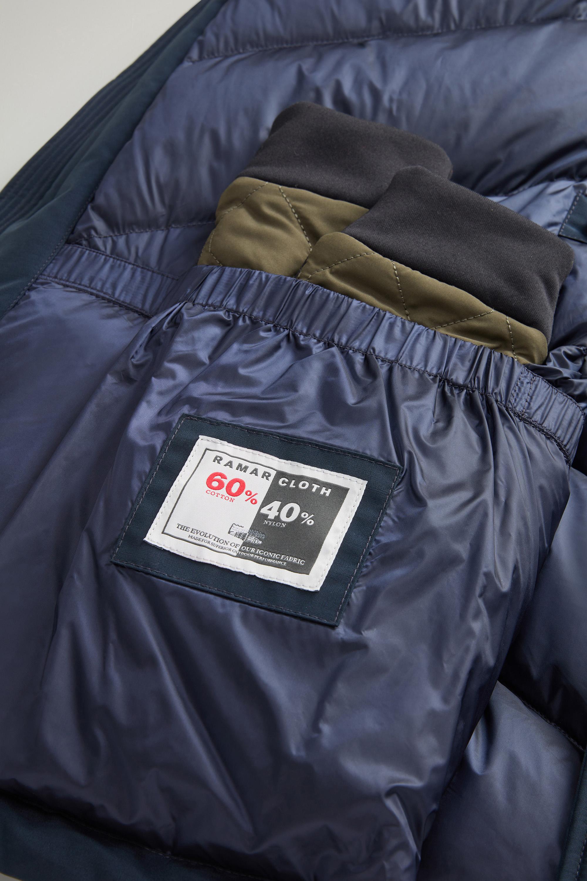 Polar Parka in Ramar Cloth with High Collar and Fur Trim Blue photo 9 | Woolrich