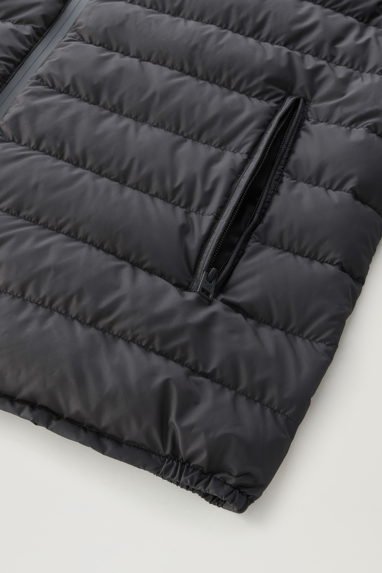 Bering Tech Lightweight Hybrid Down Jacket in Microfibre Black photo 6 | Woolrich