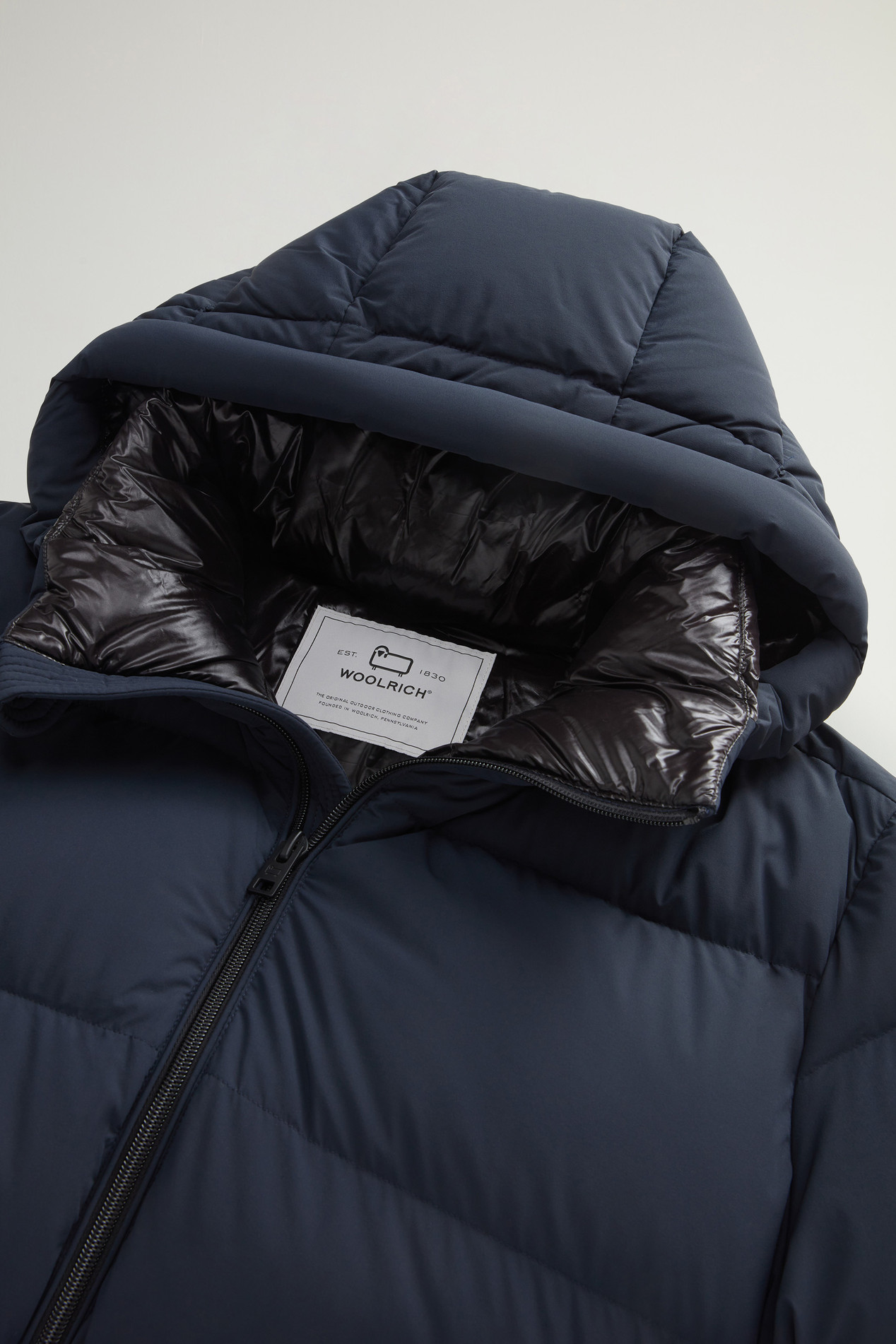 Sierra Supreme Down Jacket in Stretch Nylon Blue photo 2 | Woolrich