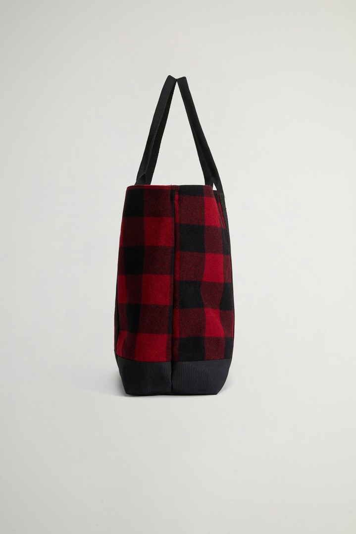 Large Tote Bag in Checked Italian Wool Blend Red photo 4 | Woolrich