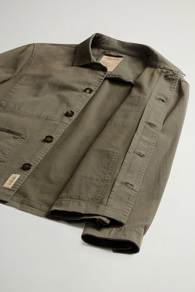 COTTON TWILL CHORE JACKET GD Green photo 8 | Woolrich