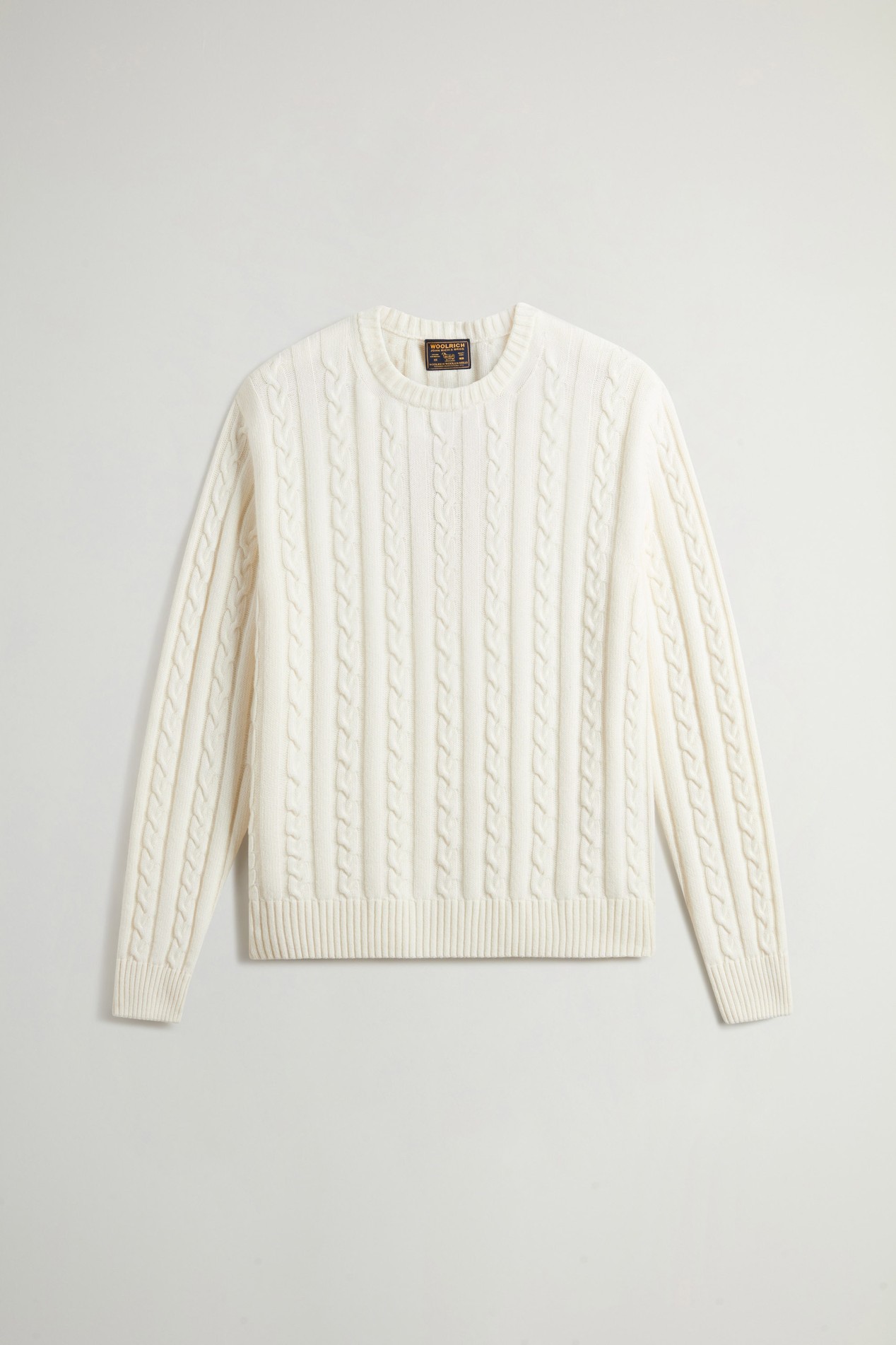 Maglione girocollo in misto lana e cotone a trecce Bianco photo 5 | Woolrich