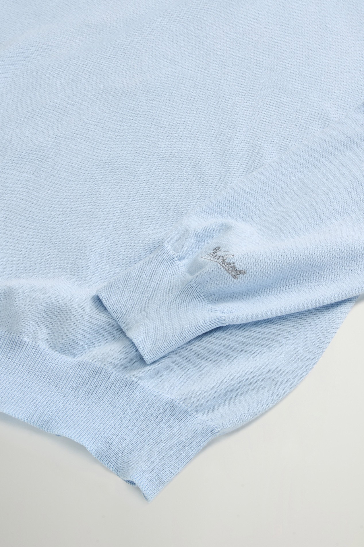 Crewneck Sweater in Pure Cotton Blue photo 6 | Woolrich