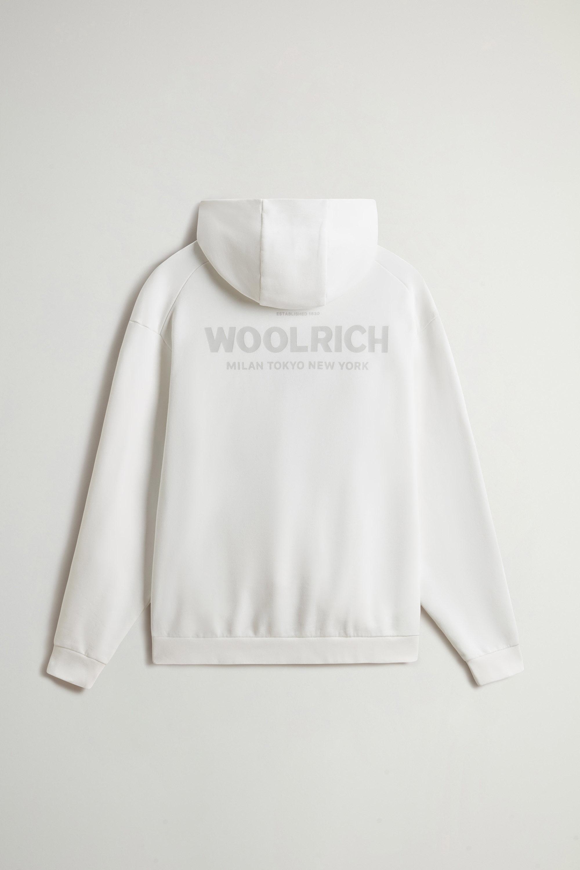 Hoodie in Pure Cotton with Macro Logo on the Back White photo 6 | Woolrich