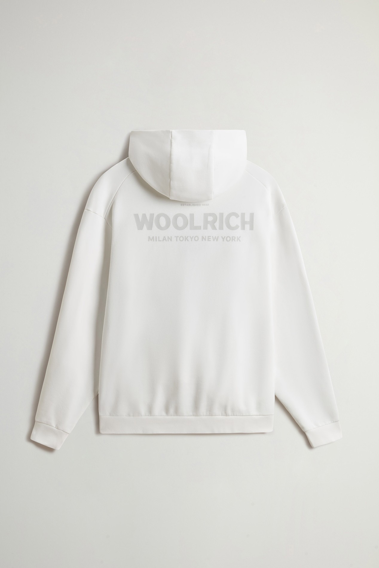Hoodie in Pure Cotton with Macro Logo on the Back White photo 6 | Woolrich