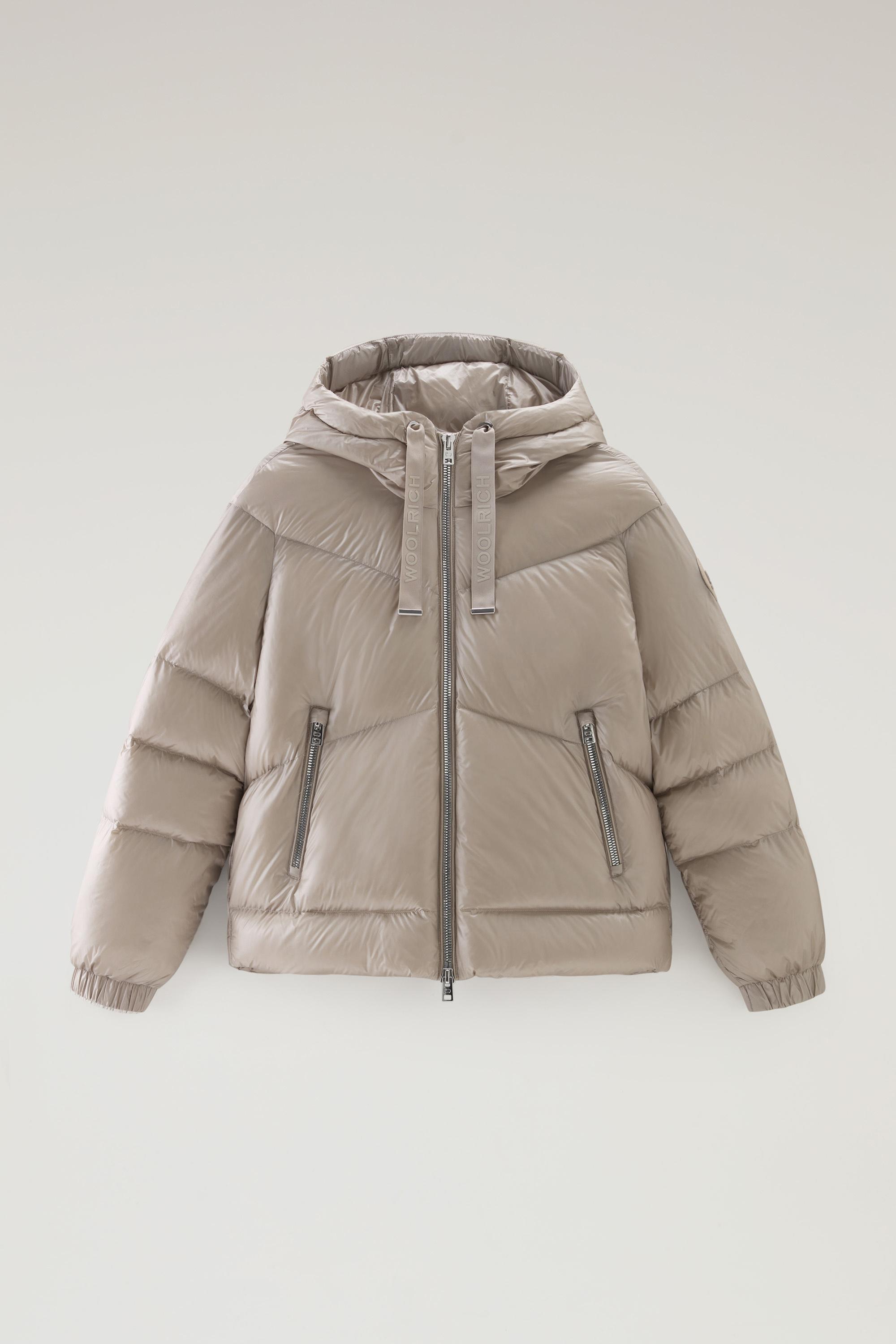Aliquippa Short Down Jacket in Glossy Nylon Gray photo 1 | Woolrich