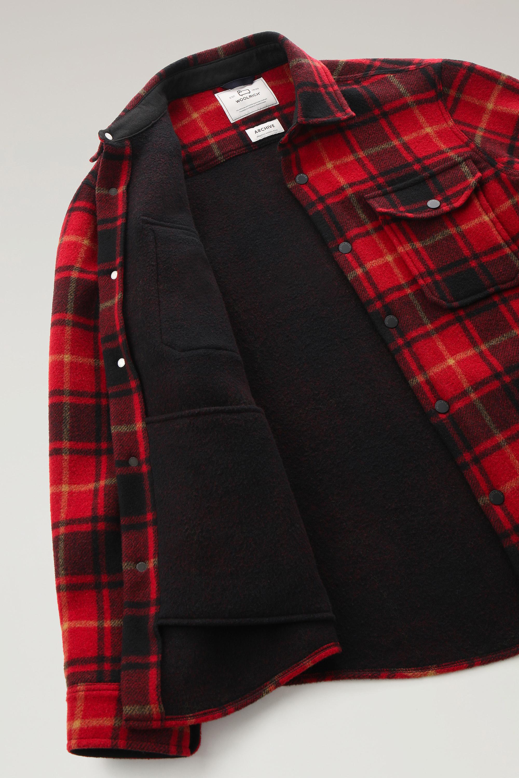 Men's Alaskan Check Overshirt in Bonded Wool Blend red | Woolrich US