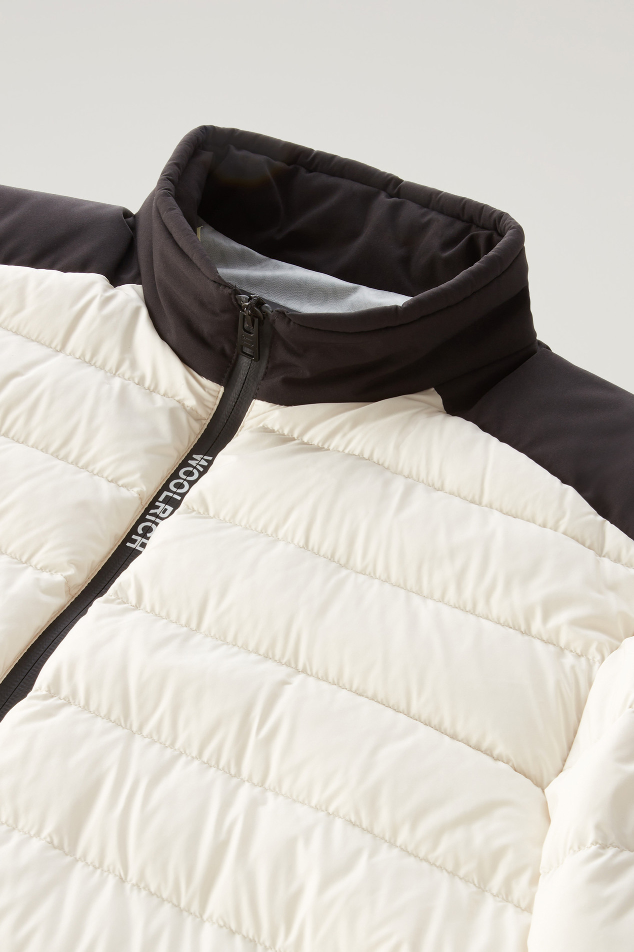 Bering Tech Lightweight Hybrid Down Jacket in Microfibre White photo 3 | Woolrich