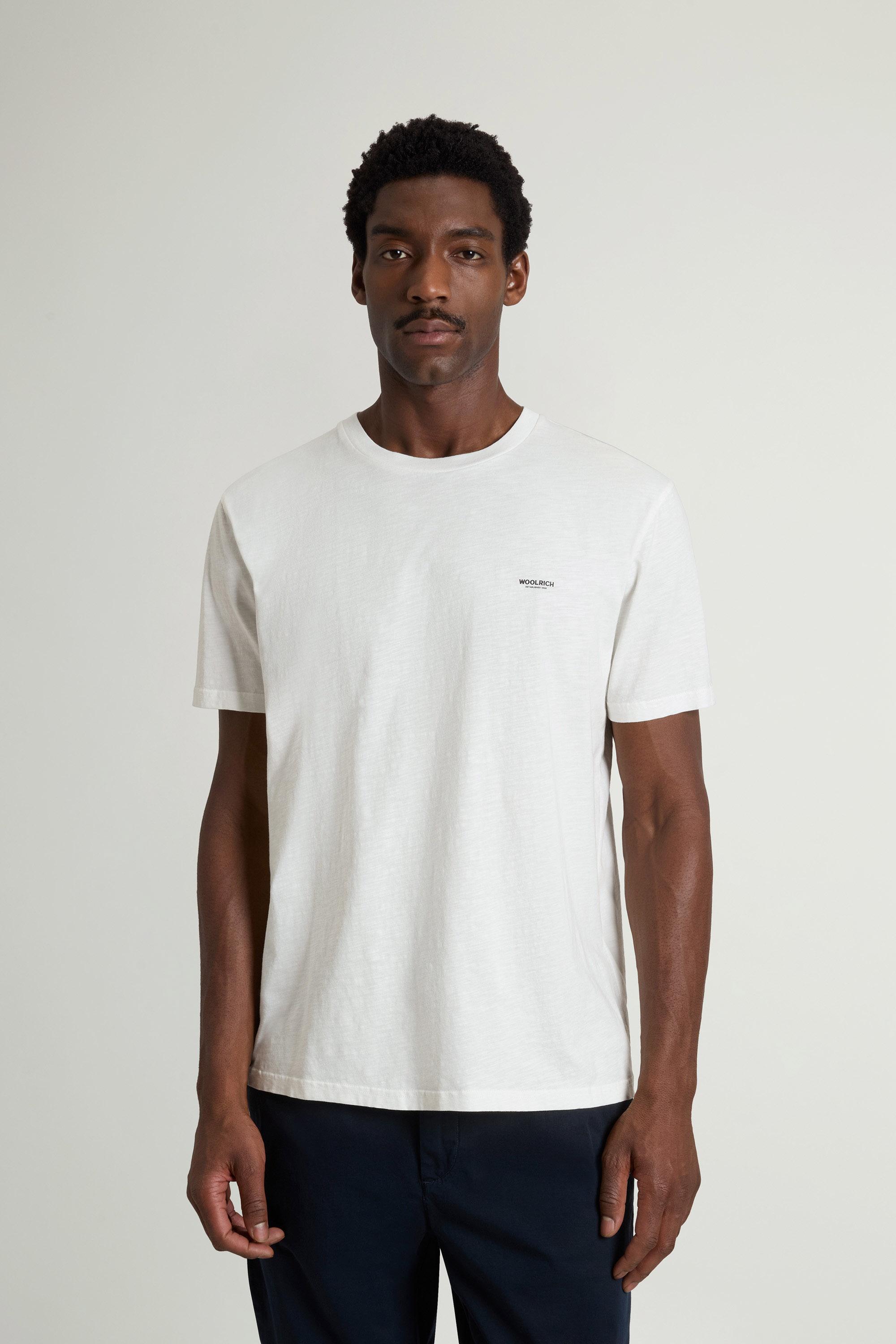 T-shirt Slub en pur coton Blanc photo 1 | Woolrich