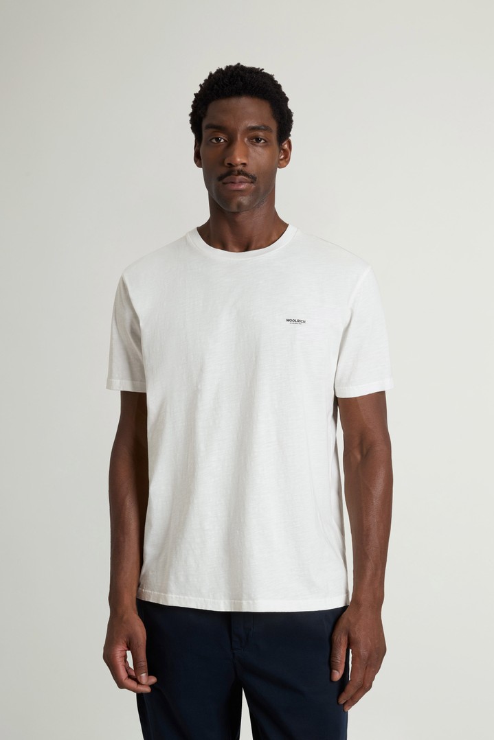 SLUB LOGO T-SHIRT Blanc photo 1 | Woolrich