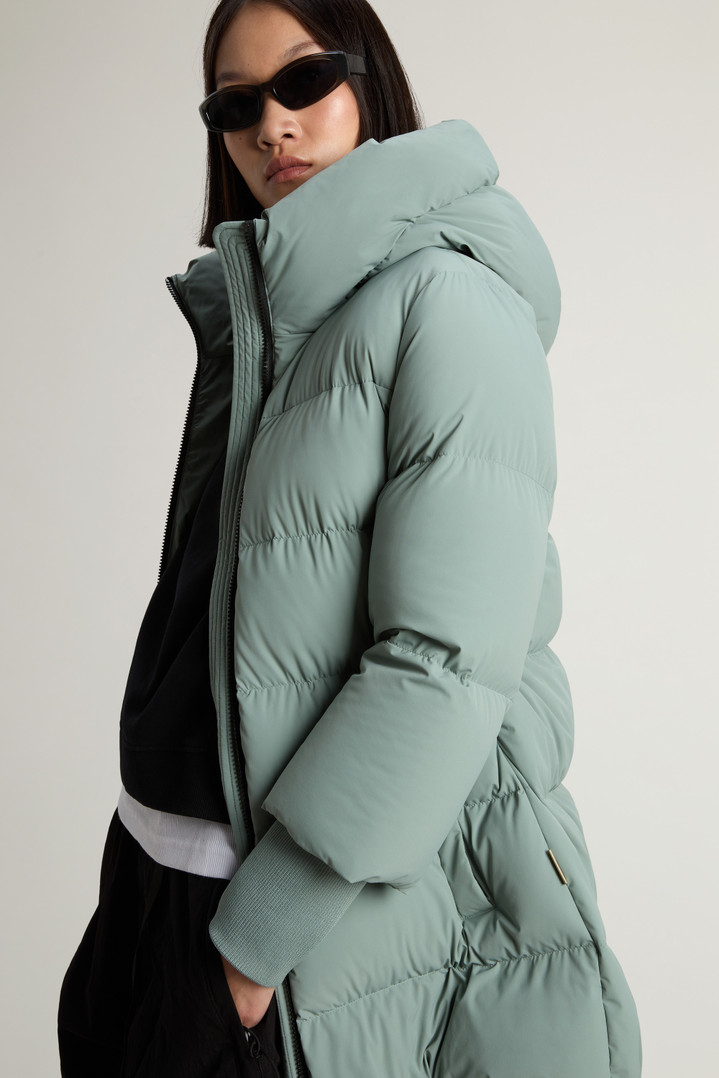 Cloud Down Jacket in Stretch Nylon with Matte Finish Green photo 4 | Woolrich
