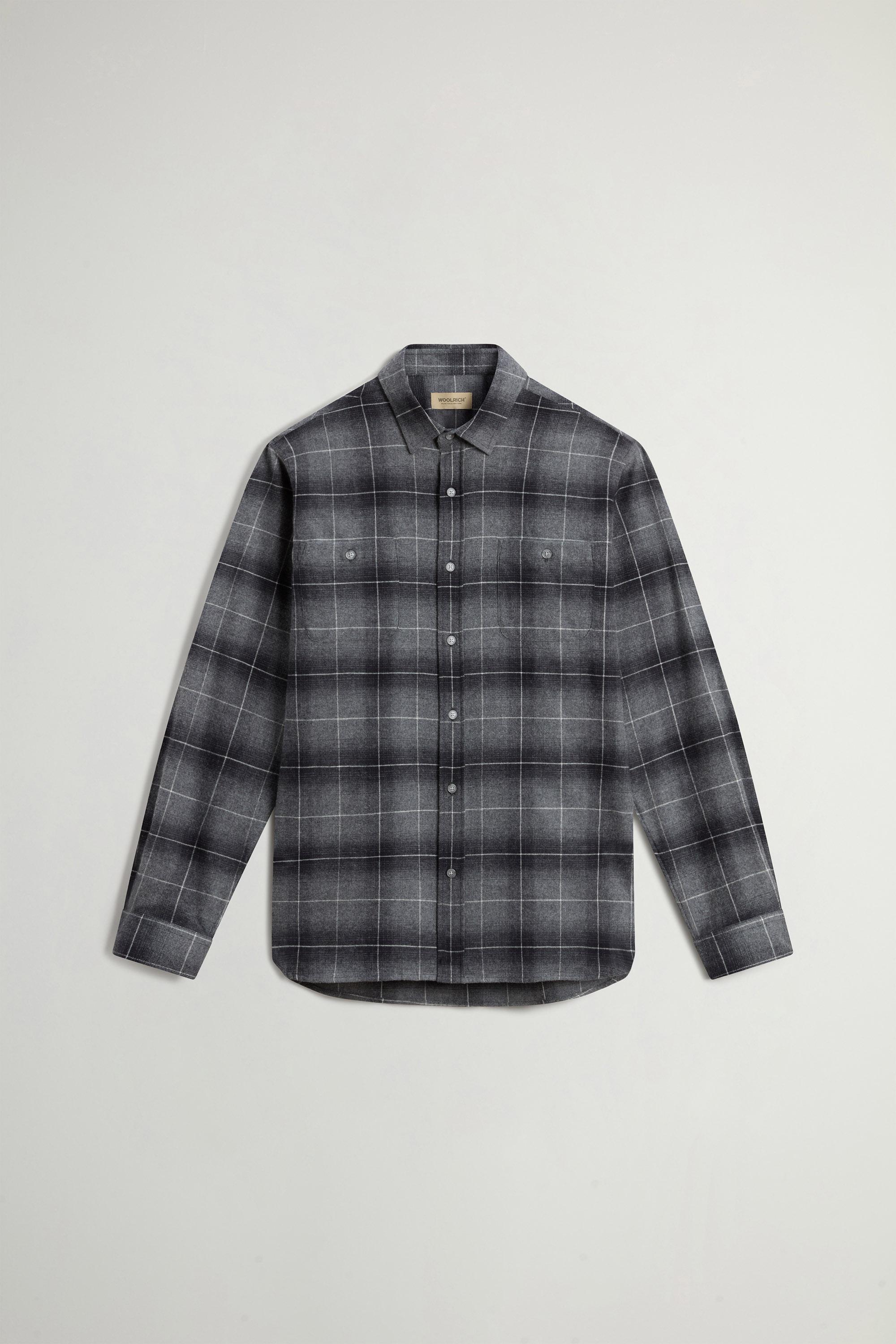Pure Cotton Flannel Checked Shirt Gray photo 5 | Woolrich