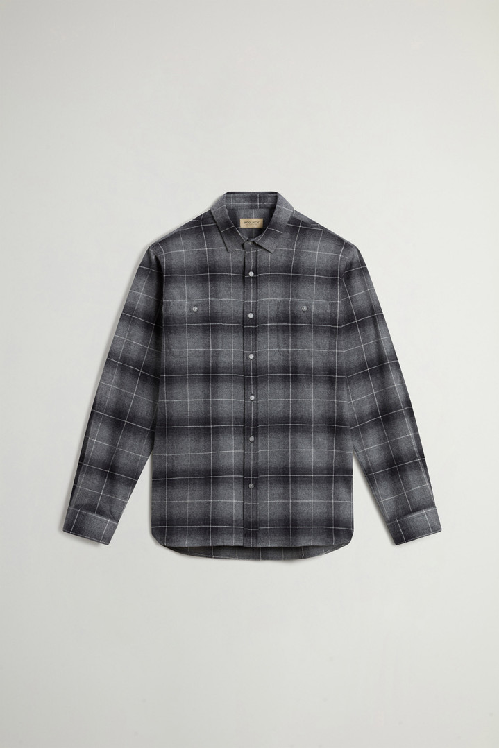Pure Cotton Flannel Checked Shirt Gray photo 5 | Woolrich