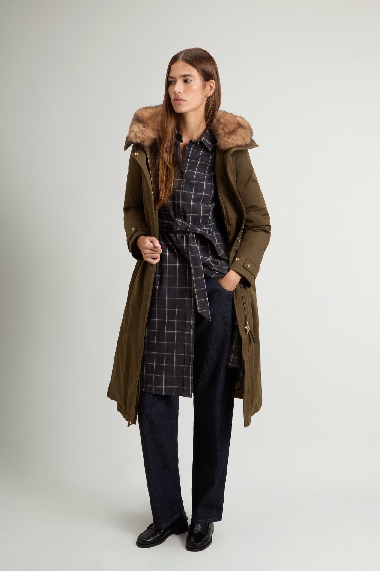 BEST COTTON FAUX FUR PARKA Vert photo 2 | Woolrich