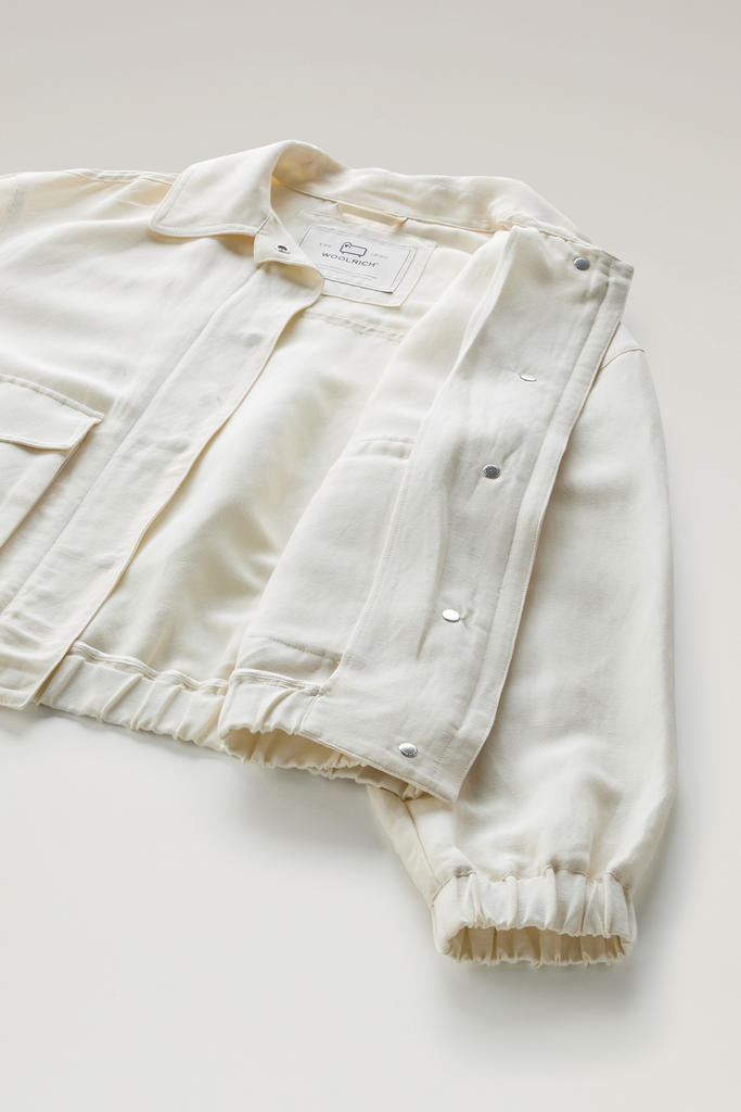 Bomber Jacket in Linen Blend White photo 5 | Woolrich