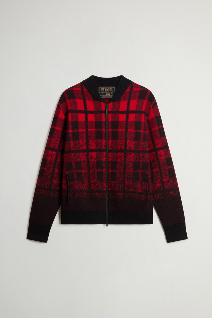 BOILED WOOL CHECK BOMBER GG8 Red photo 5 | Woolrich