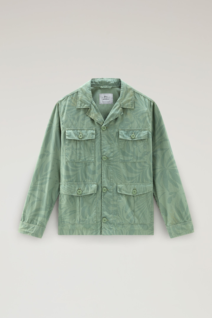 Shirt Jacket in Pure Cotton Printed Poplin Green photo 1 | Woolrich