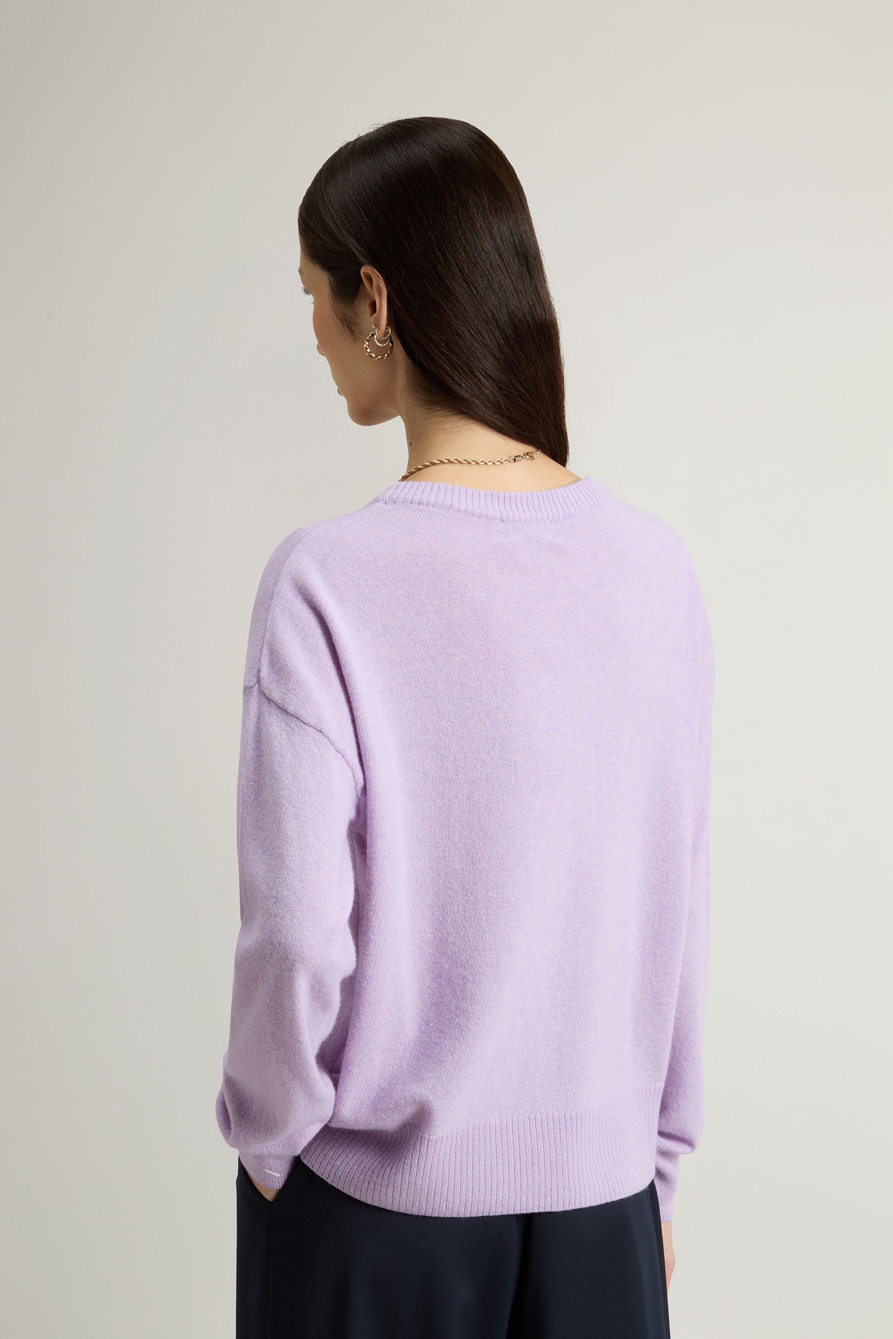 Crewneck Sweater in Virgin Wool and Cashmere Blend Purple photo 3 | Woolrich