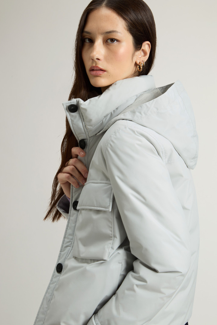 Cloud Jacket with Stand-Up Collar and Packable Hood Gray photo 4 | Woolrich