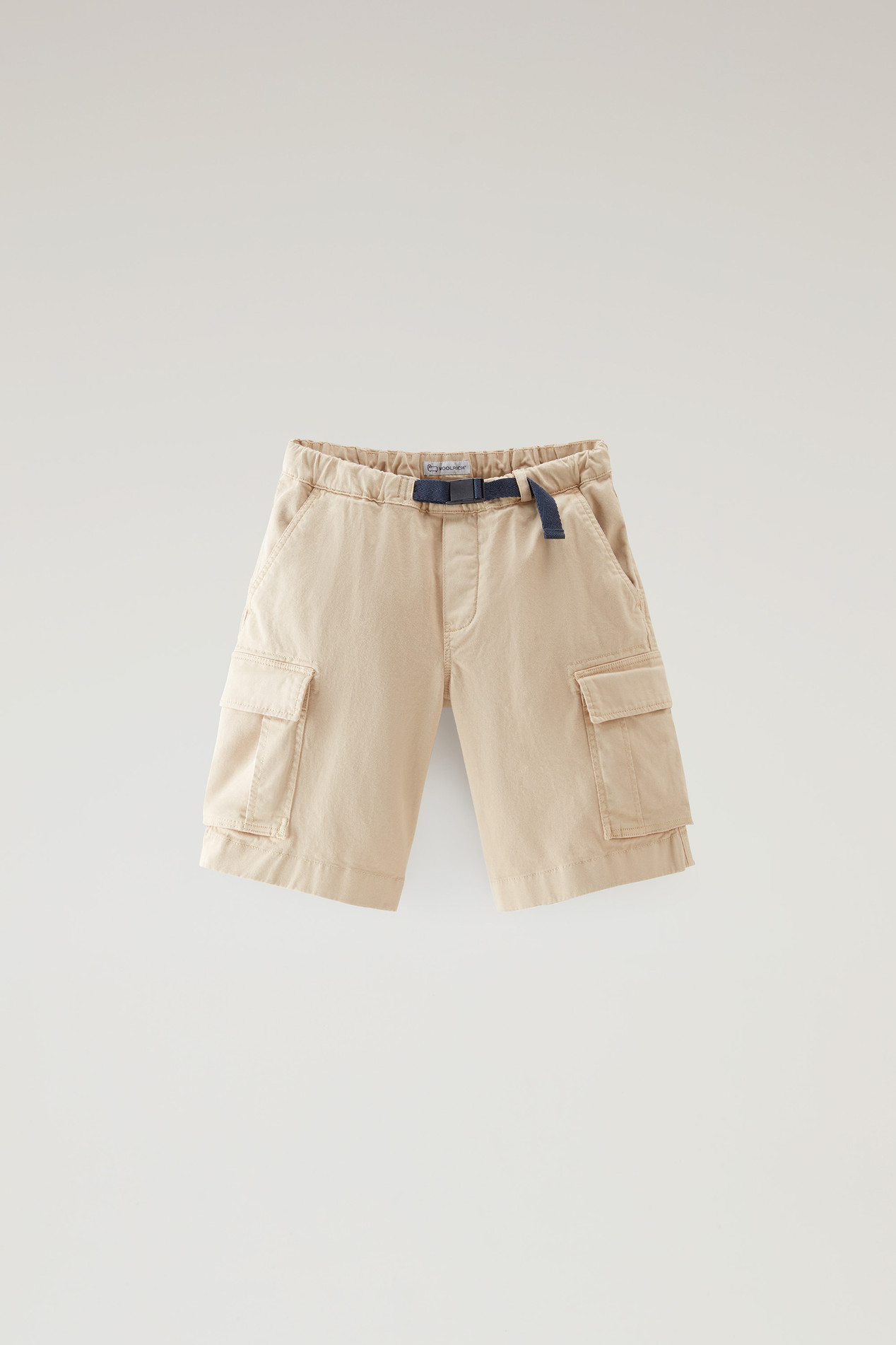 Boys' Garment-Dyed Cargo Shorts in Stretch Cotton Beige photo 1 | Woolrich