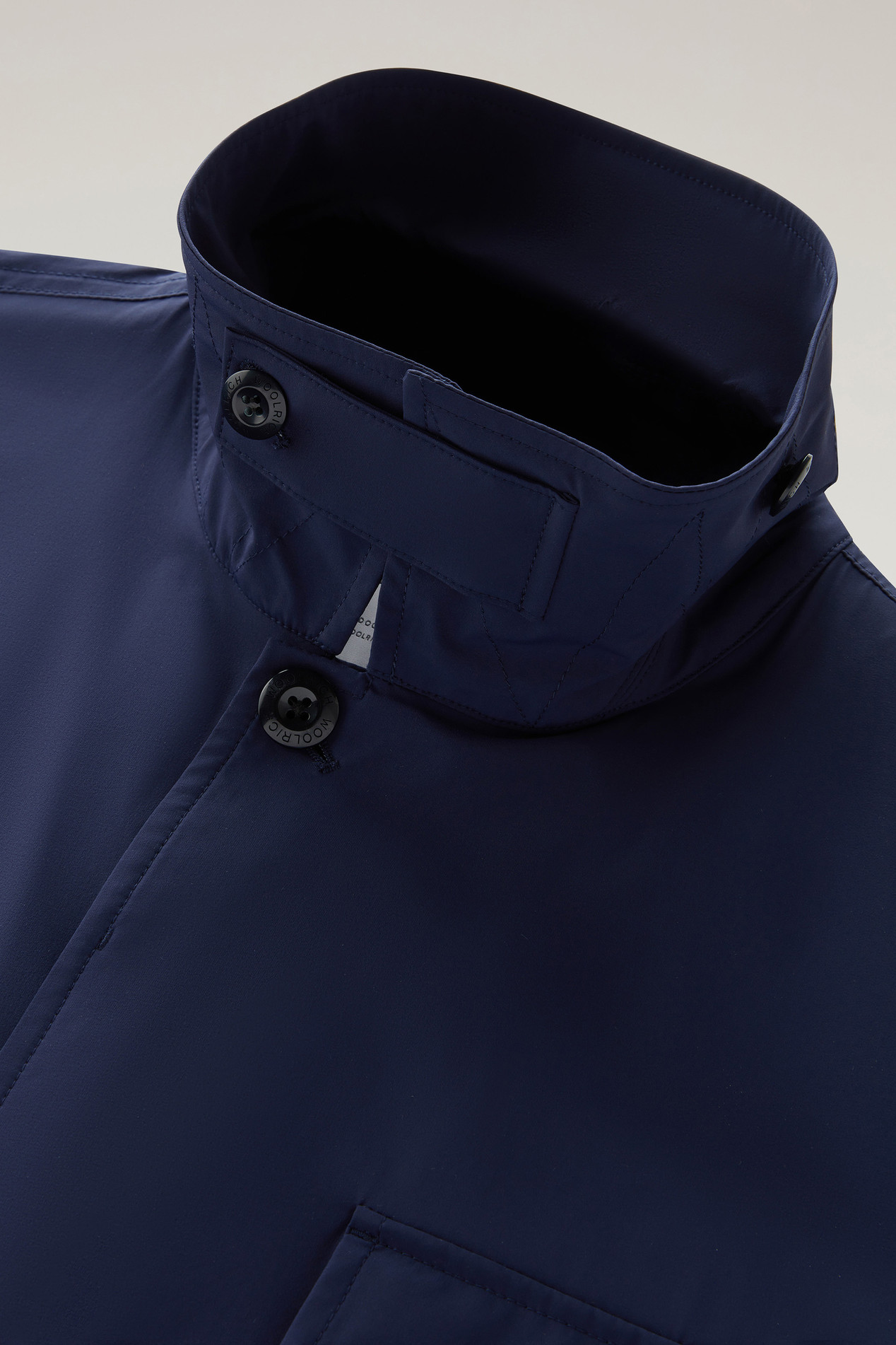Field Jacket in Matt Finish Stretch Nylon Blue photo 3 | Woolrich