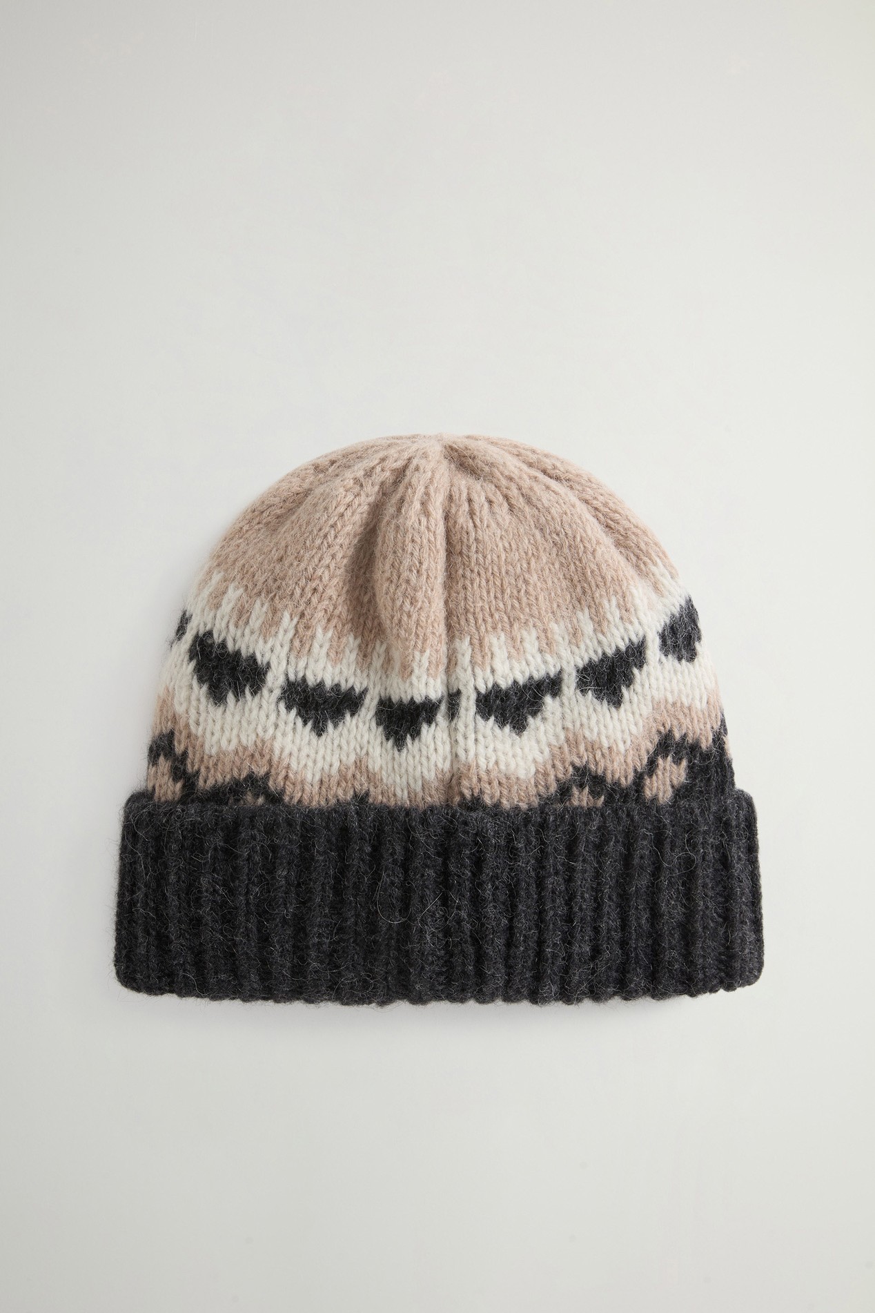 ALPACA BLEND FAIRISLE BEANIE Gray photo 3 | Woolrich