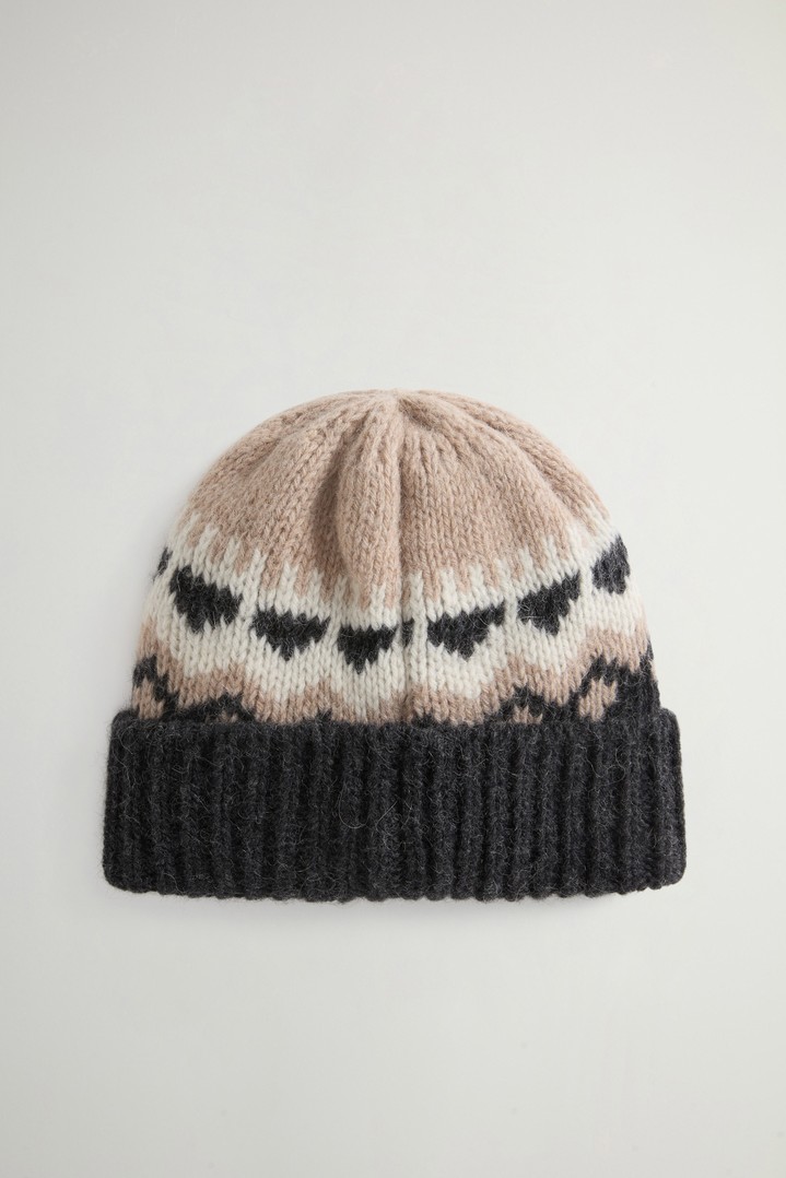 ALPACA BLEND FAIRISLE BEANIE Gray photo 3 | Woolrich