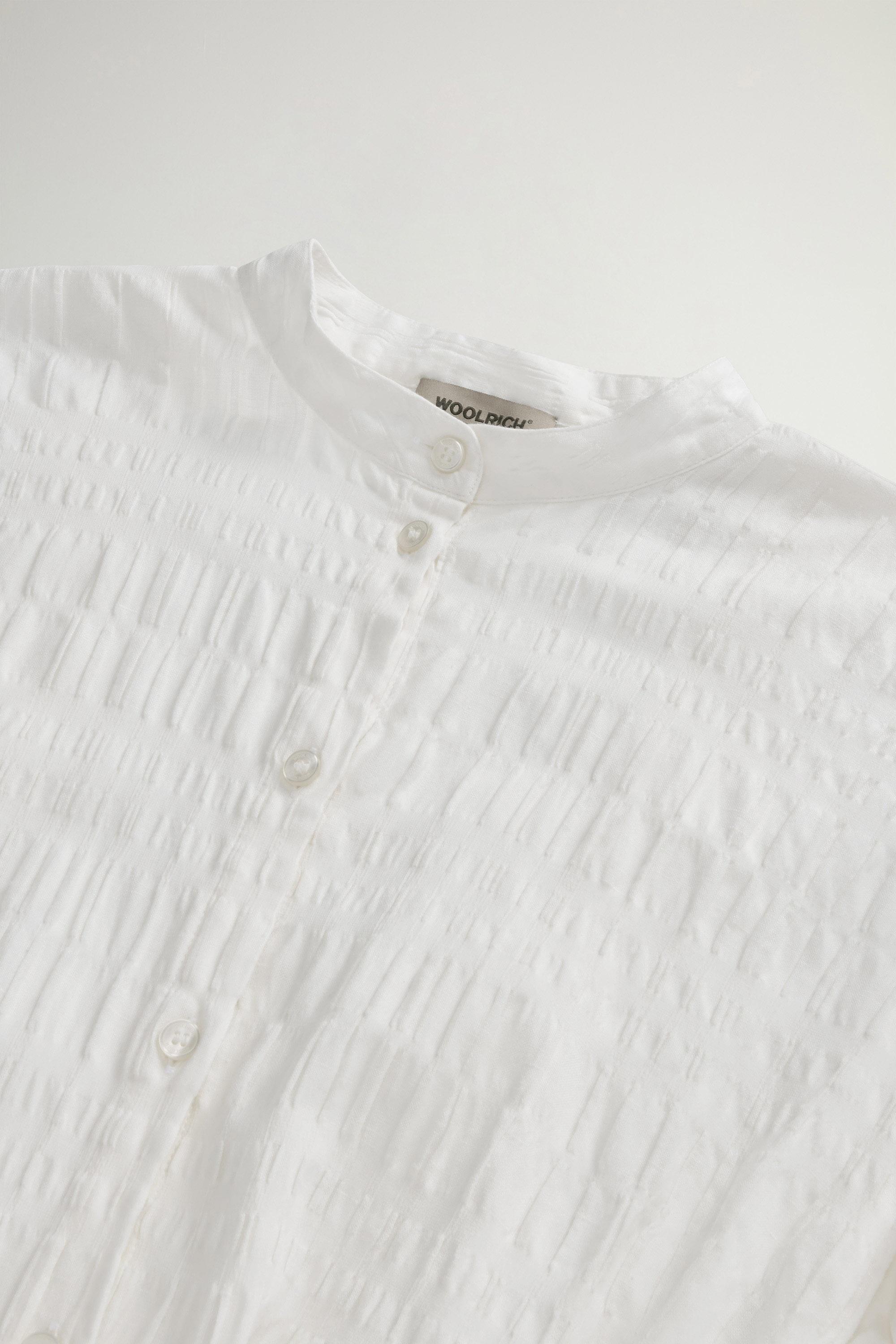 PRINTED COTTON LINEN BLOUSE White photo 6 | Woolrich