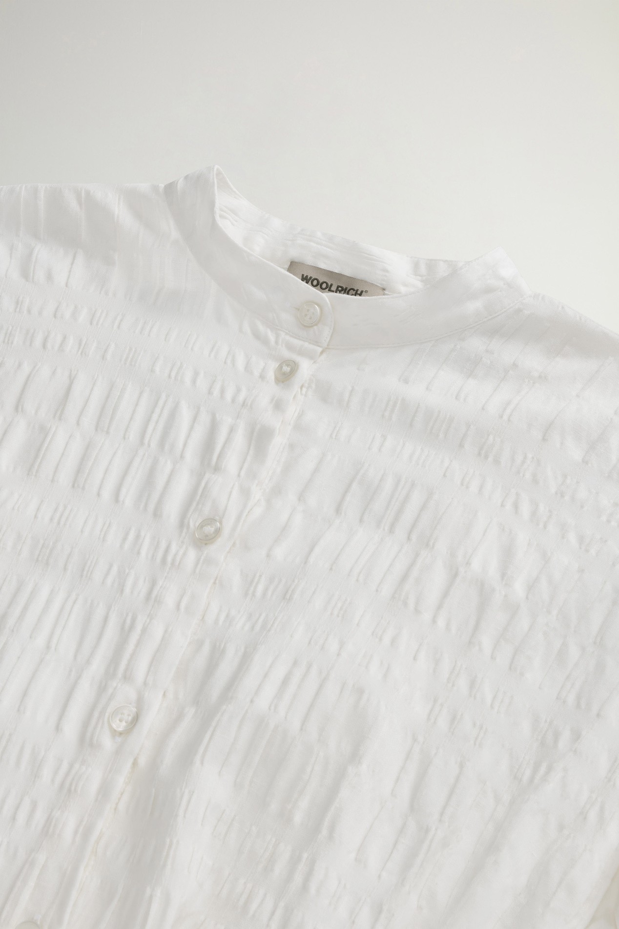PRINTED COTTON LINEN BLOUSE White photo 6 | Woolrich