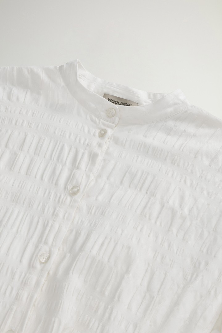PRINTED COTTON LINEN BLOUSE White photo 6 | Woolrich
